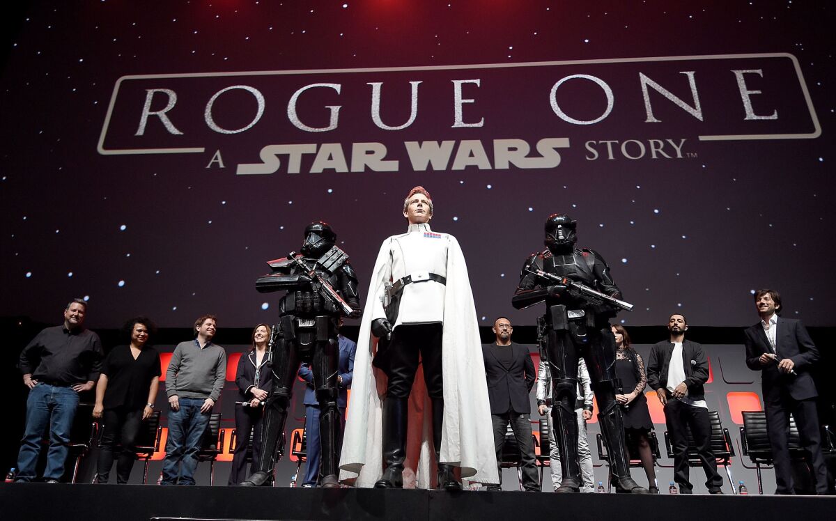 One more shot of Ben Mendelsohn on stage at Star Wars Celebration, in character. (Ben A. Pruchnie / Getting Images)