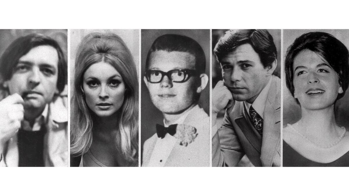 The five victims slain at the Benedict Canyon estate of Roman Polanski: from left, Voytek Frykowski, Sharon Tate, Steven Parent, Jay Sebring and Abigail Folger.