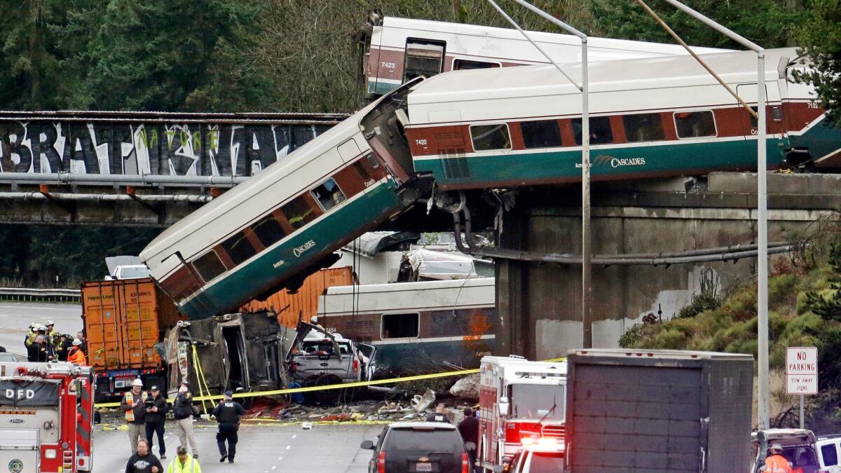 The crash of an Amtrak passenger train on Dec. 18, 2017, in DuPont, Wash., left three people dead and dozens injured.