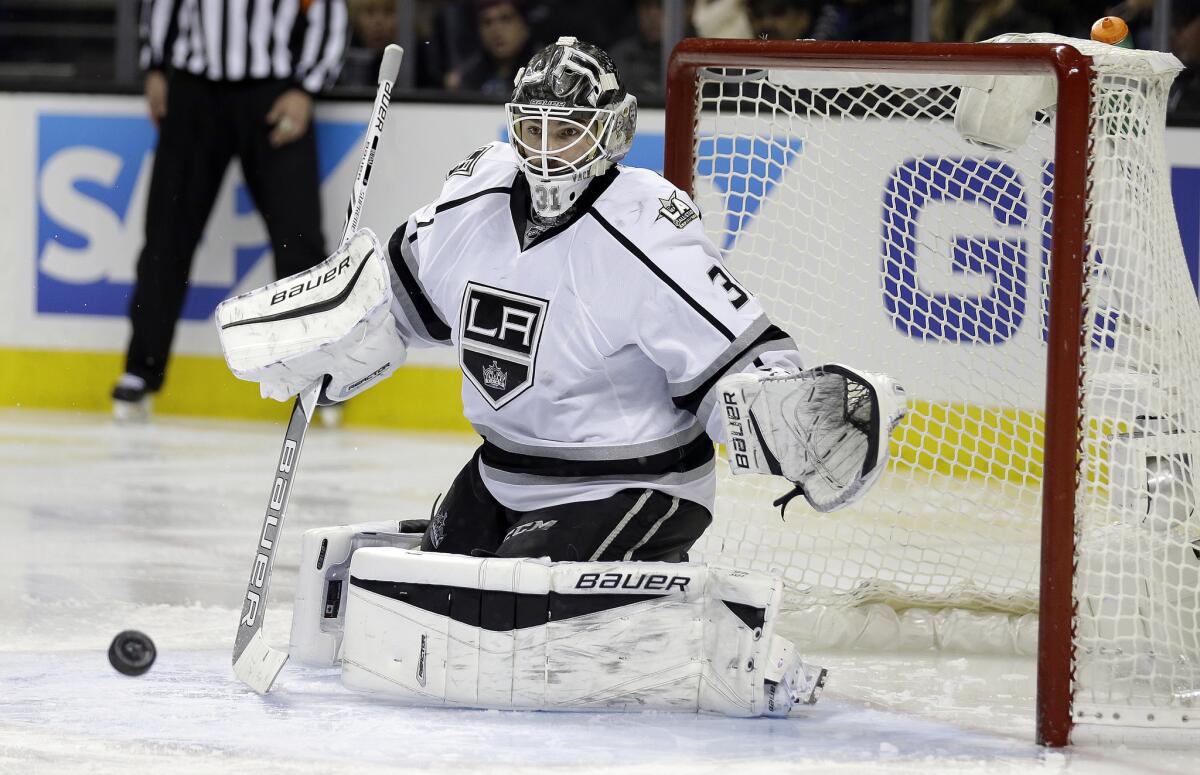 Peter Budaj made 26 saves against the Sharks.