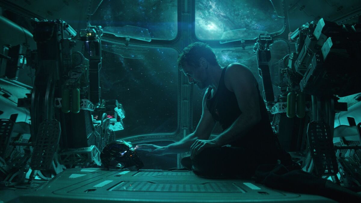 Robert Downey Jr. stars as Iron Man in a scene from "Avengers: Endgame."