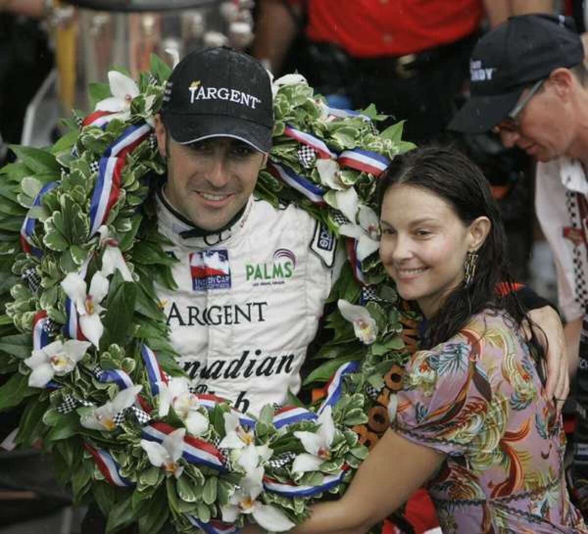 Dario Franchitti and Ashley Judd celebrate his victory in the 2007 Indianapolis 500.
