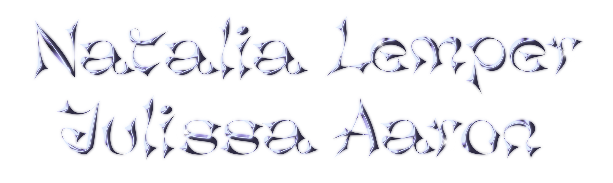 stylized stacked type that reads “Natalia Lemper“ and “Julissa Aaron”