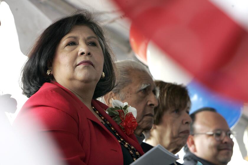 Los Angeles County Supervisor Gloria Molina, Wednesday dedicated the East Los Angeles City Hall before hundreds of residents and local politicans with music and speeches. January 31, 2007