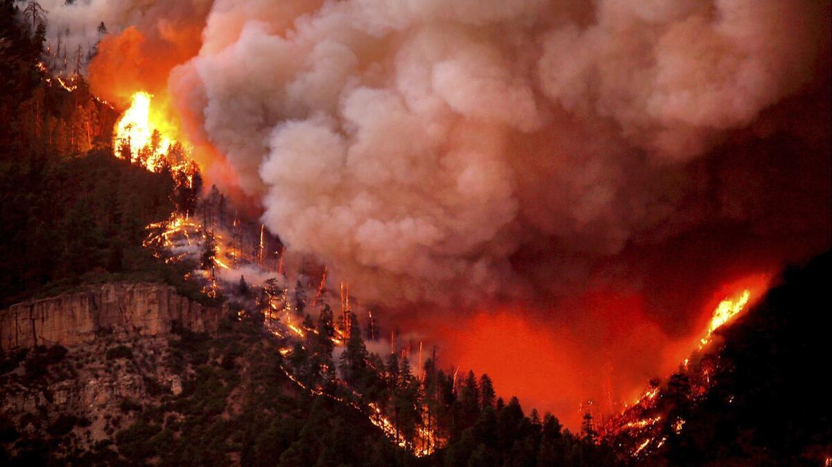 A wildfire rages in Hermosa, Colo.