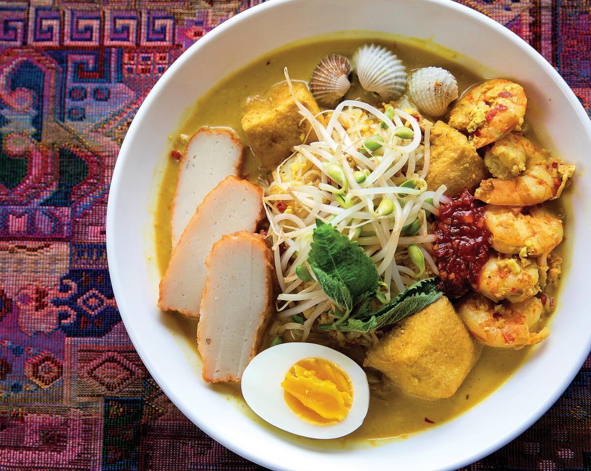 A bowl of Curry Laksa