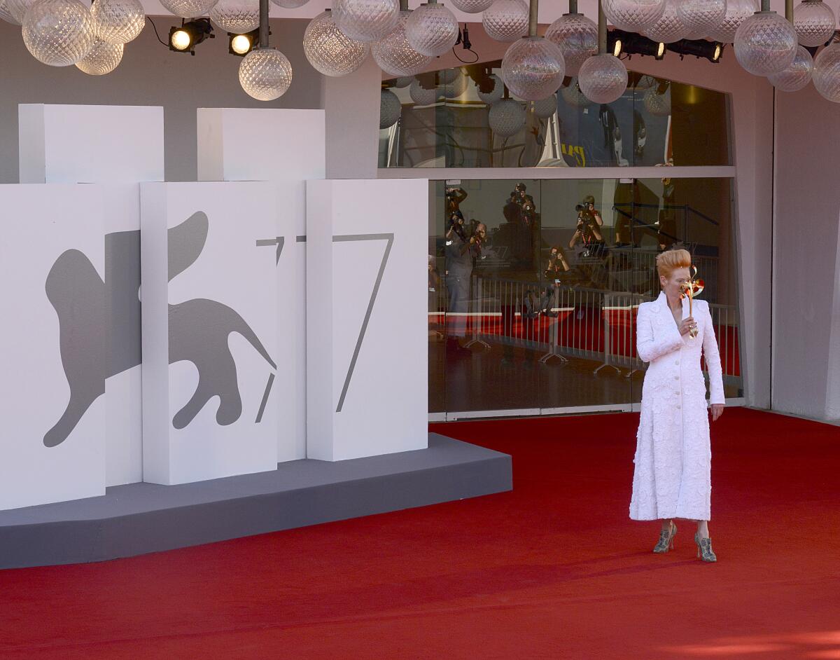 Actress Tilda Swinton on the red carpet