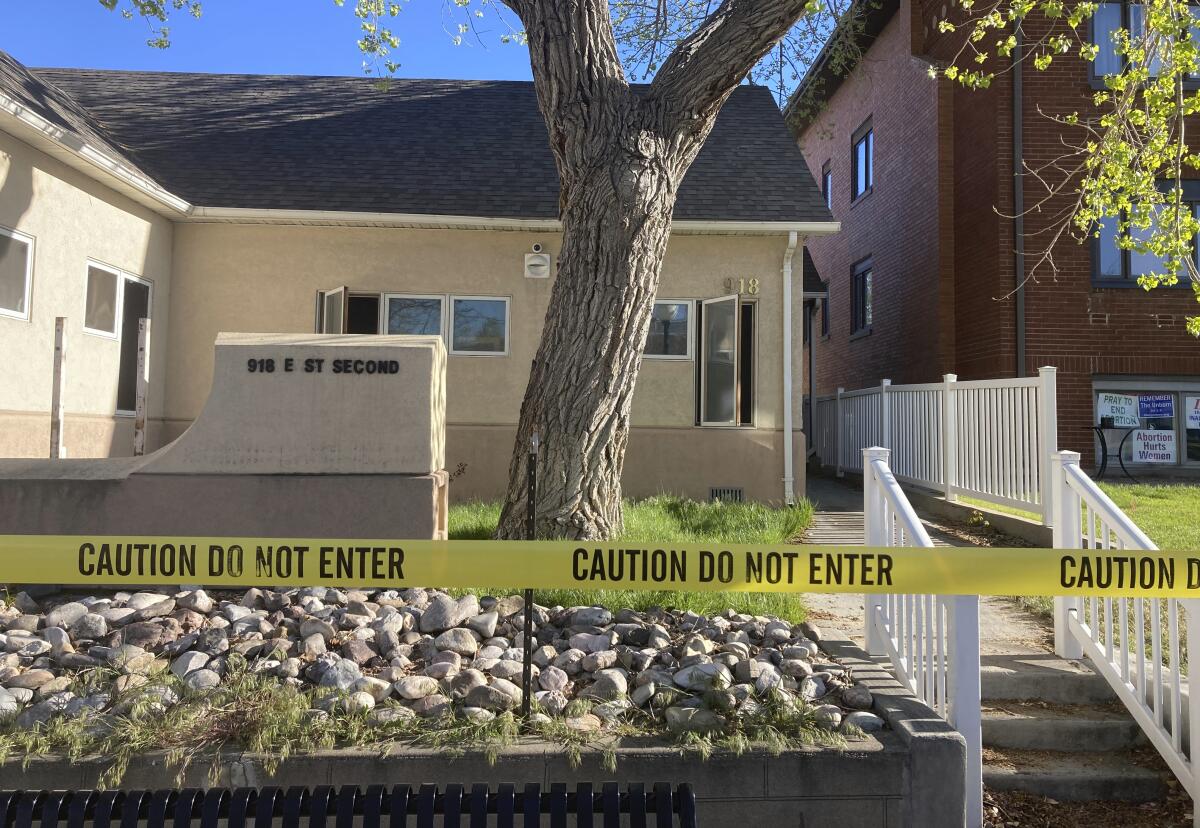 Wyoming only full-service abortion clinic cordoned off by police tape
