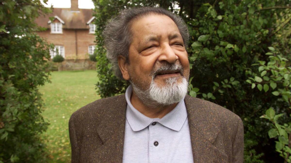 V.S. Naipaul, pictured at his home in England in 2001, won the Nobel Prize in Literature that year.