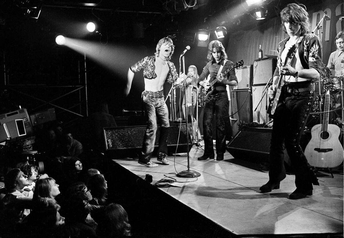 The Rolling Stones at London's Marquee Club in London, 1971. From left: Mick Jagger, Mick Taylor, Keith Richards and Charlie Watts.