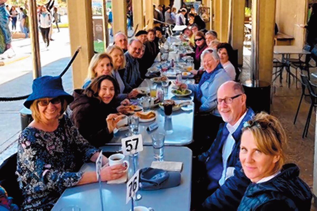 La Jolla Newcomers Club members have lunch at Panama 66 Restaurant in Balboa Park.