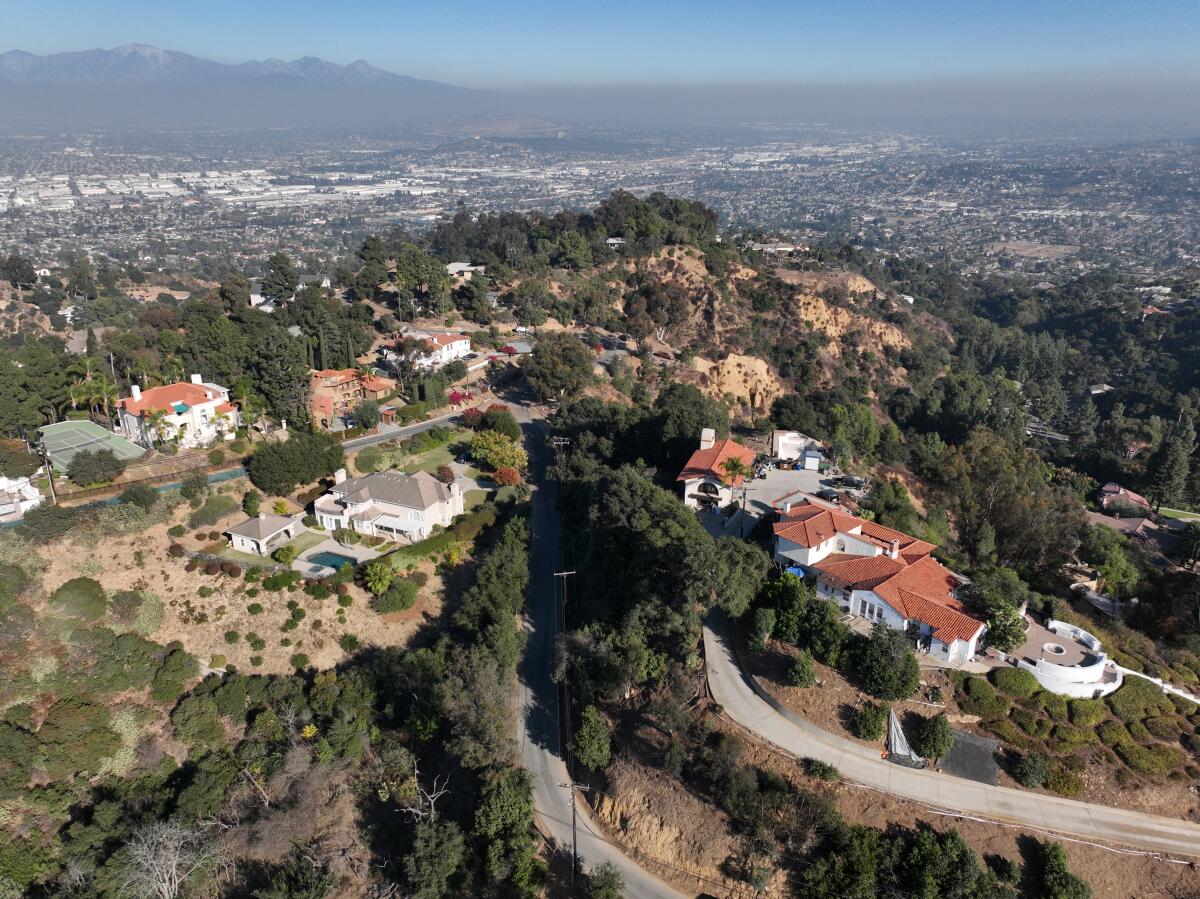 An aerial view of Hacienda Heights.
