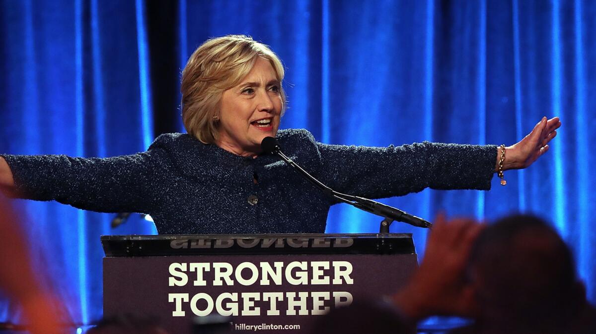 Hillary Clinton speaks at a fundraiser Friday in New York, where she said that half of Donald Trump's supporters were in the "basket of deplorables."