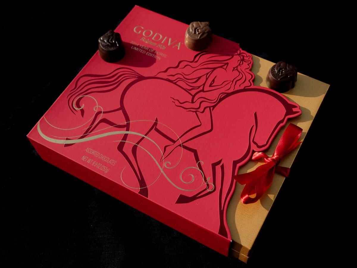 Godiva's Year of the Horse gift box features an assortment of chocolates.