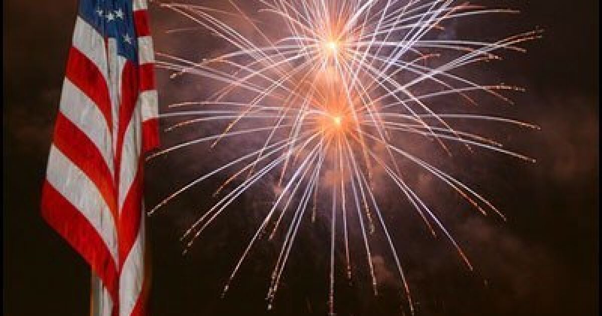Fourth of July fireworks over Grape Day Park in Escondido on Wednesday