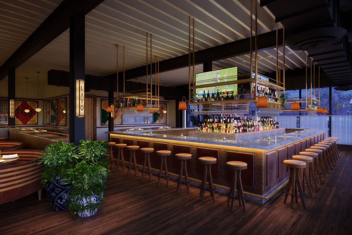 Rendering of the bar at Lavo San Diego