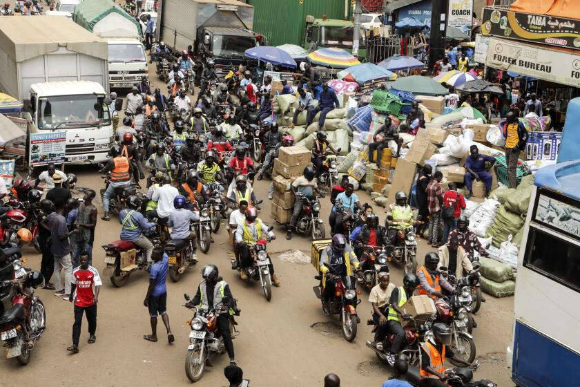 Una vista de los mototaxis en Kampala, la capital de Uganda, el 18 de julio del 2024. (Foto AP/Hajarah Nalwadda)