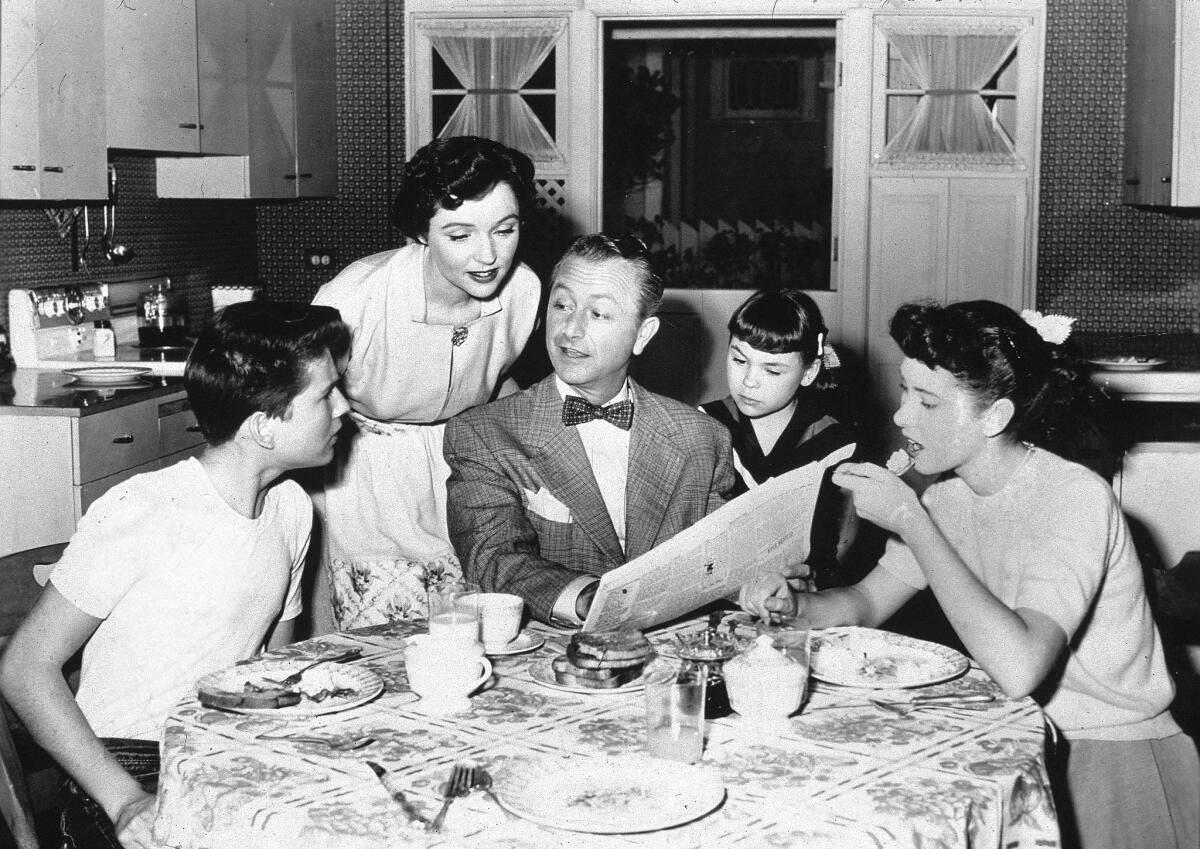 Billy Gray, Jane Wyatt, Robert Young, Lauren Chapin and Elinor Donahue in an episode of "Father Knows Best" from May 1956.