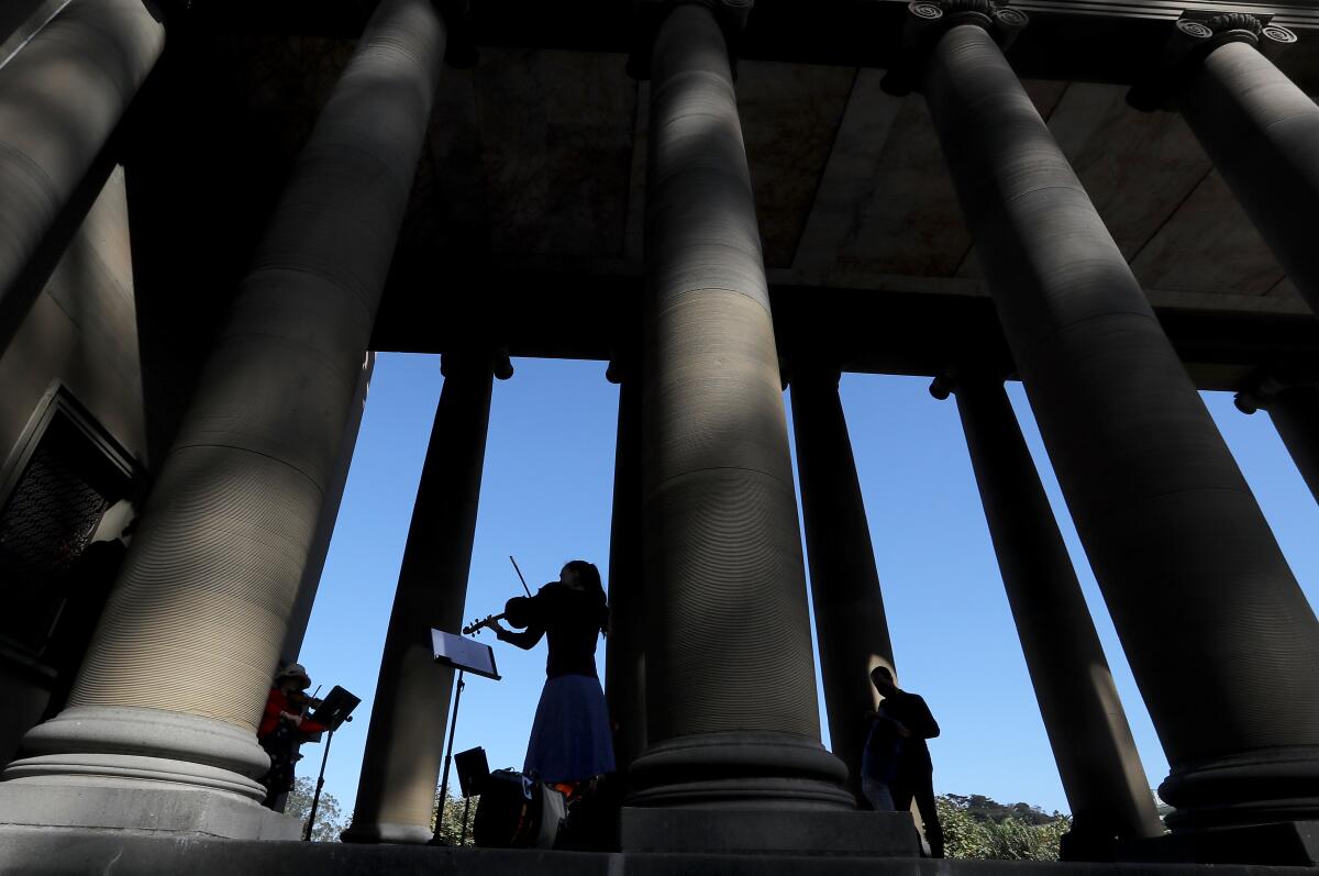 Musicians play at Golden Gate Park in San Francisco. 