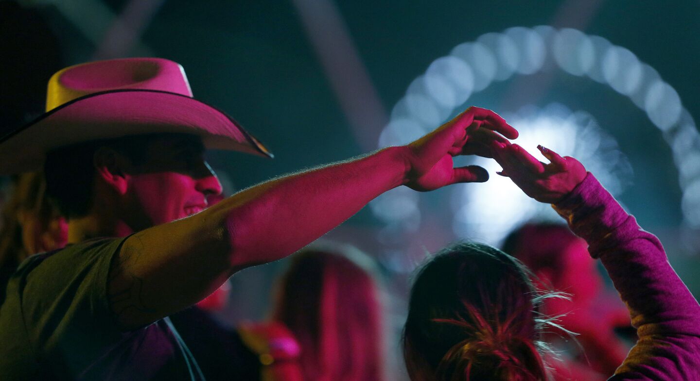 Fans dance in the Dance Dome at the Stagecoach Country Music Festival.