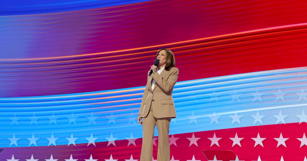 Column: Read my tan suit — Kamala Harris won’t be taking fashion notes from the media