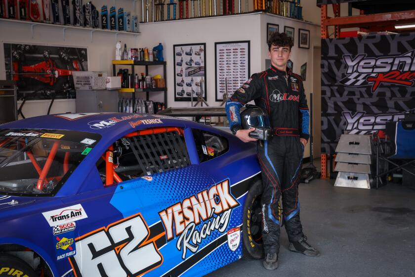 Palos Verdes High senior Jacob Yesnick races in a Trans Am 2 Mustang several times each month.
