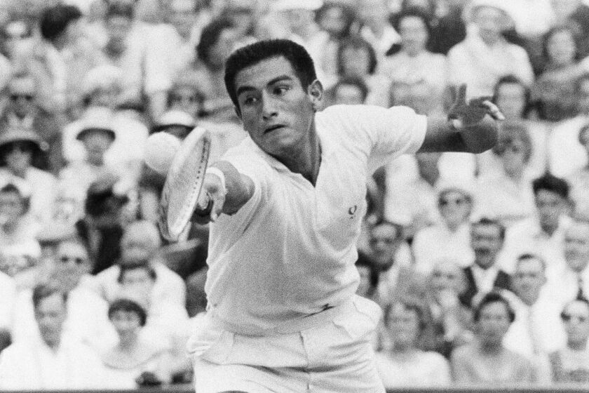Alex Olmedo at Wimbledon in 1959.