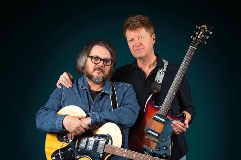 Wilco's Jeff Tweedy, left, and Nels Cline are shown in Chicago