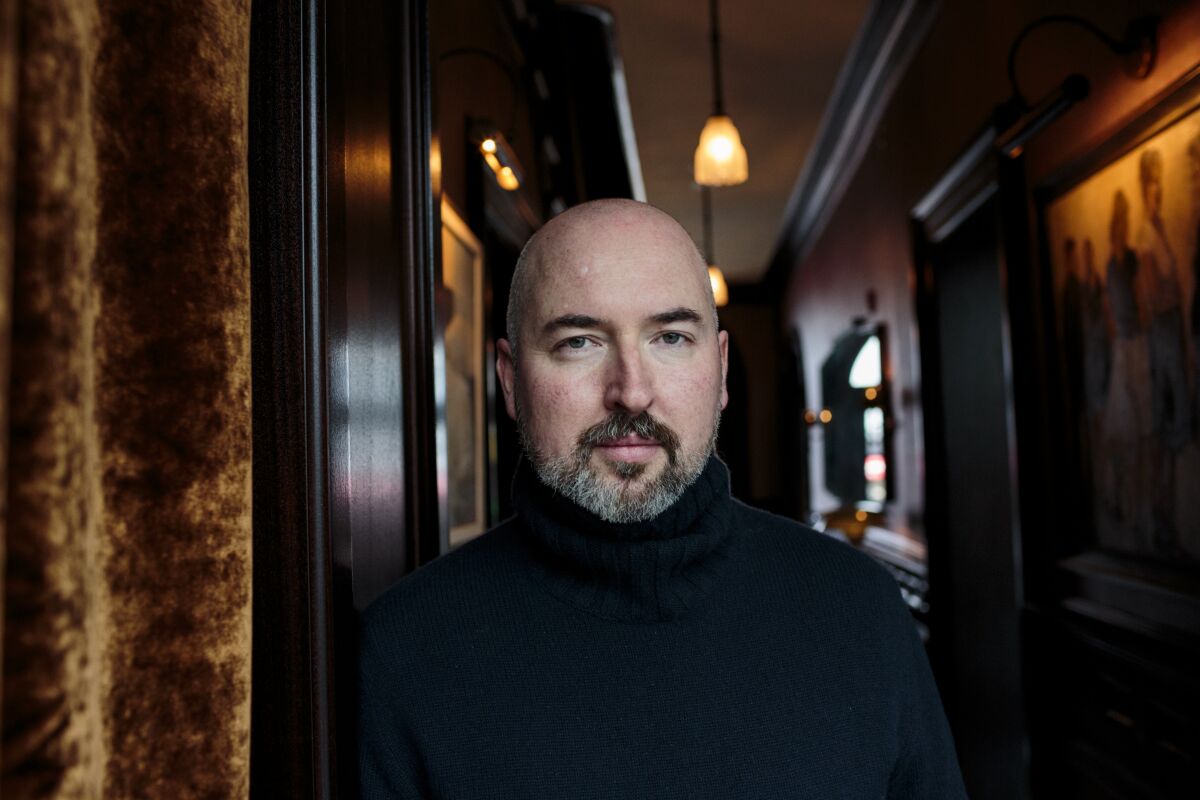 Author Douglas Stuart in a turtleneck
