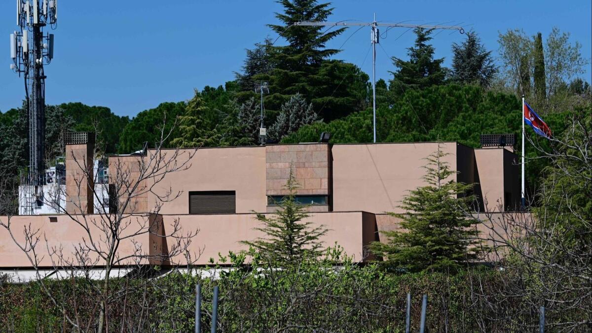 A photo from March 28, 2019, shows the North Korean Embassy in Madrid.
