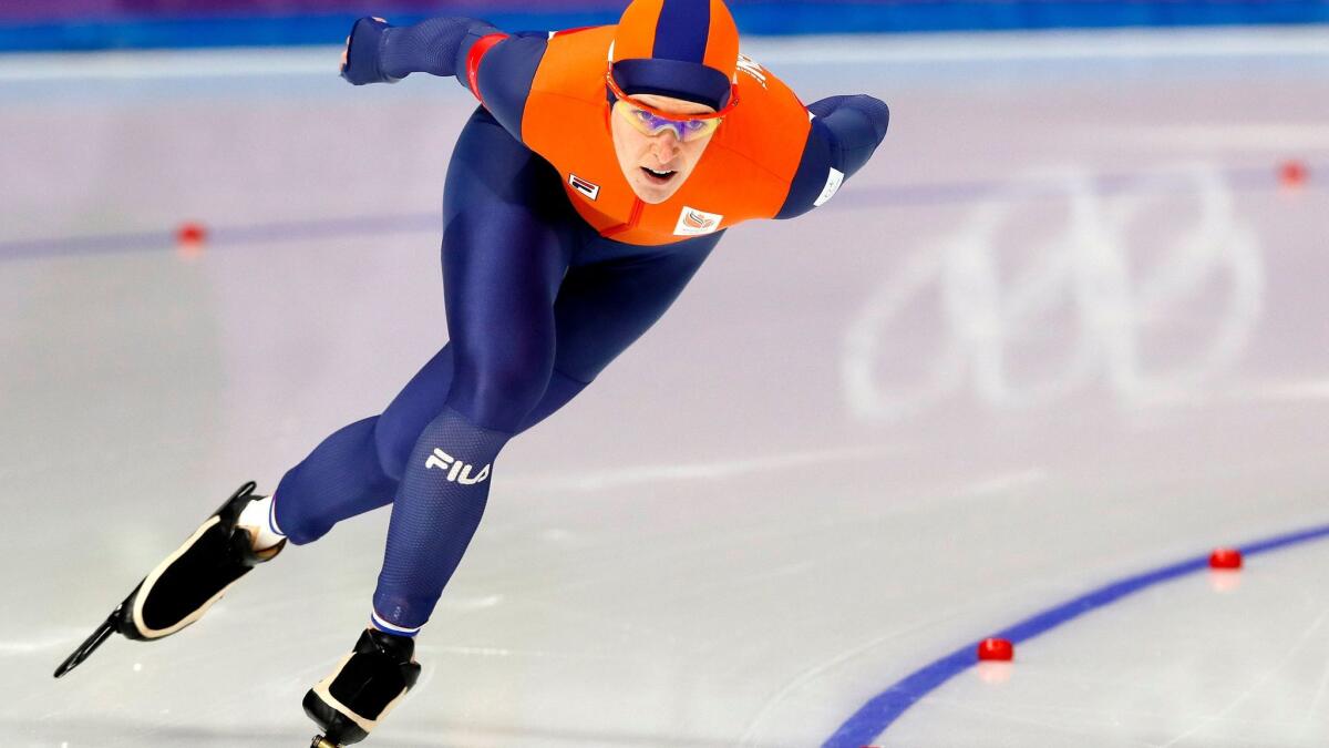 Gangneung (Korea, Republic Of), 12/02/2018.- Ireen Wust of the Netherlands competes in the Women's Speed Skating 1500m event at the Gangneung Oval during the PyeongChang 2018 Olympic Games, South Korea.