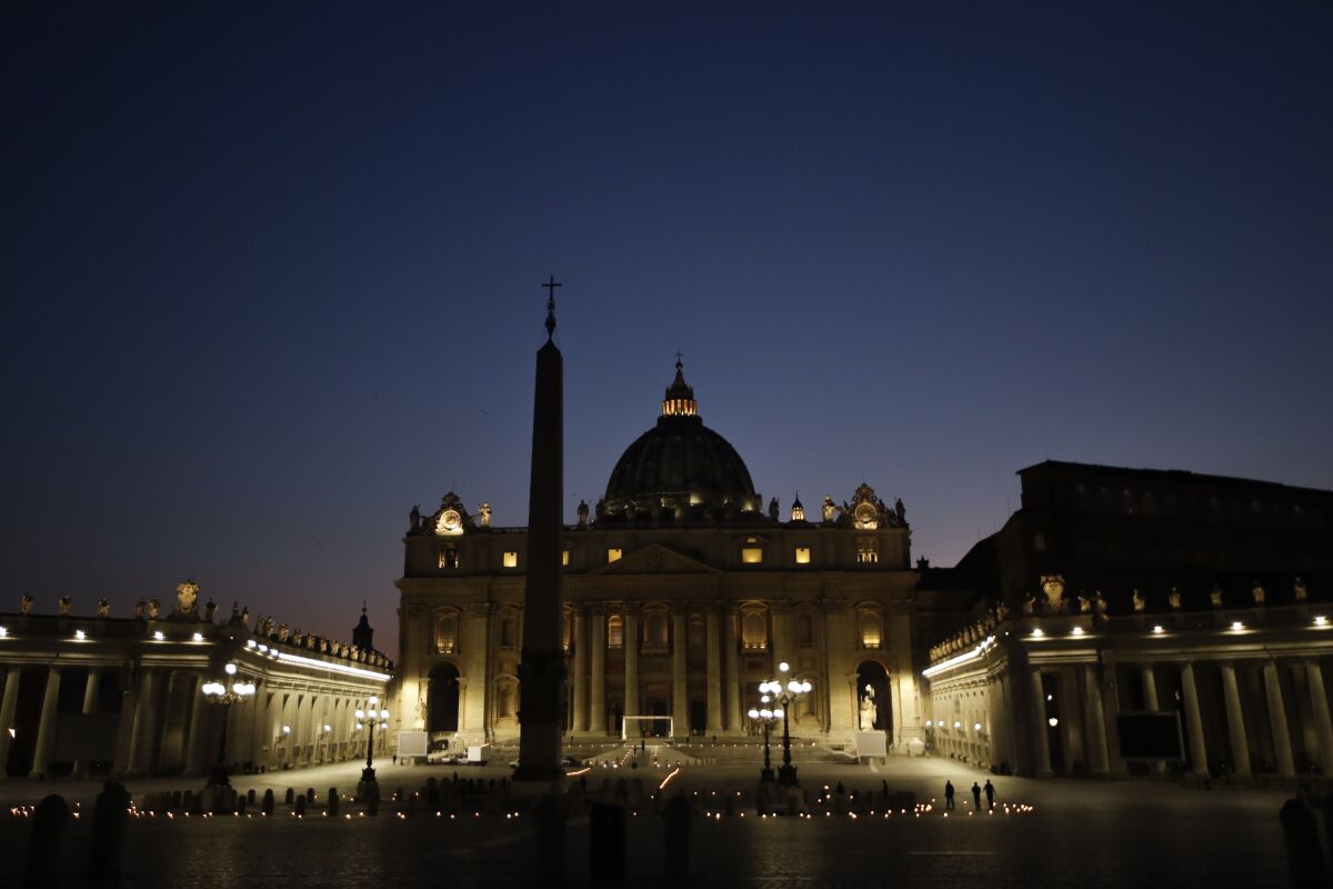 St. Peter's Square at the Vatican in April 2020.