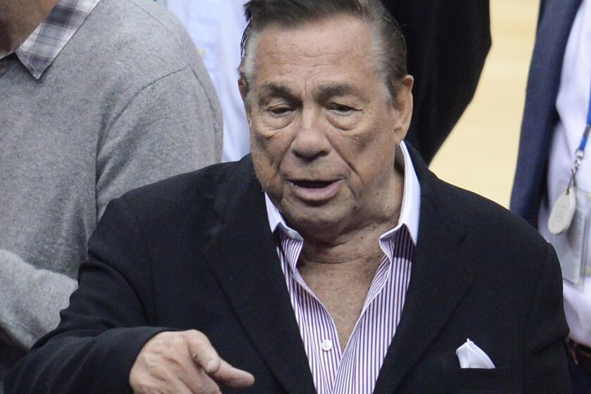 Clippers owner Donald Sterling attends the playoff game against Golden State on April 21 at Staples Center.