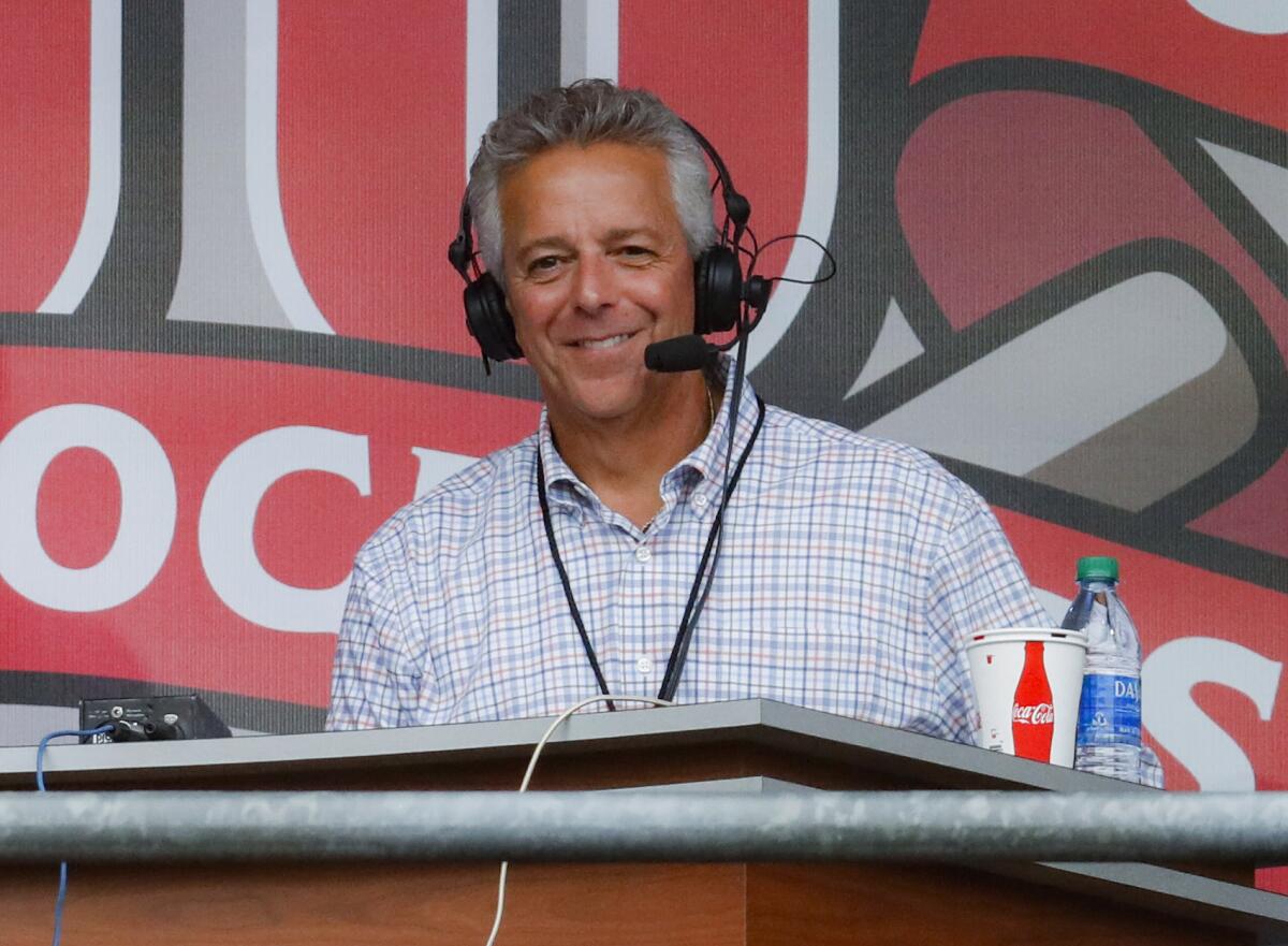 Cincinnati Reds broadcaster Thom Brennaman is shown in a Sept. 25, 2019, file photo.