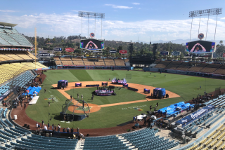 Dodger Stadium during rehearsals for the MLB Home Run Derby on Monday, July 18, 2022.