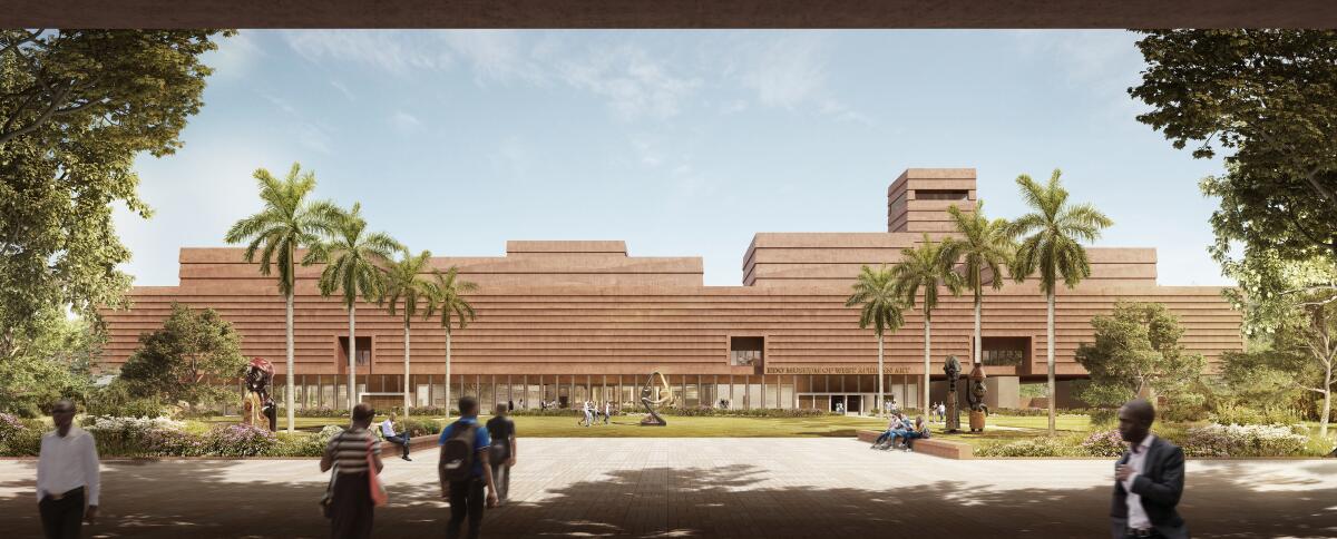 A rendering of the planned Edo Museum of West African Art in Benin City by architect David Adjaye.  