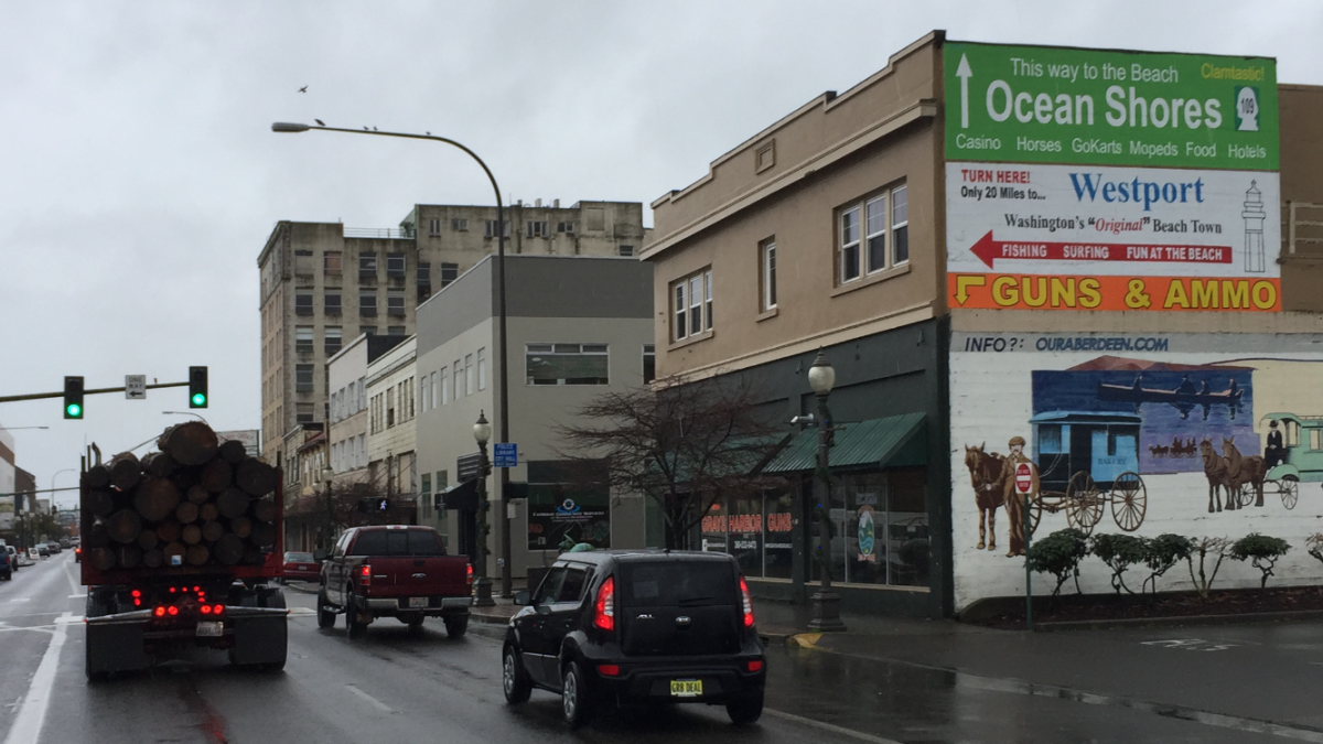 Many towns in the Pacific Northwest like Aberdeen, Wash., seen here, began building an economy based on timber in the 1800s.