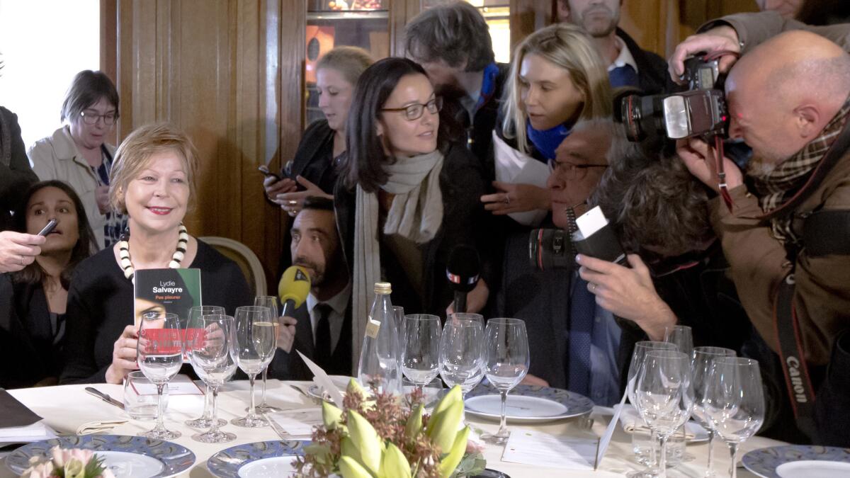 Lydie Salvayre after her book "Pas Pleurer" won the Prix Goncourt.