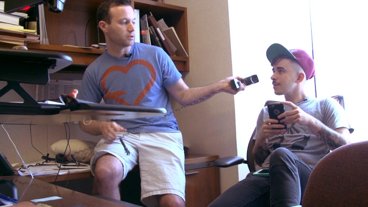 Joshua Block, left, and Chase Strangio in the documentary "The Fight."
