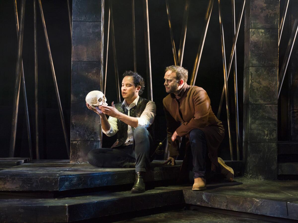 Ramón de Ocampo and Adam J. Smith in the Antaeus Theatre Co. production of "Hamlet."