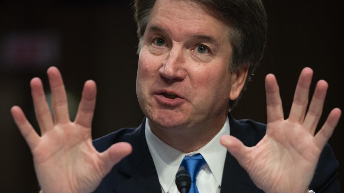 U.S. Supreme Court nominee Brett Kavanaugh speaks Sept. 5, the second day of his confirmation hearing in front of the U.S. Senate in Washington, D.C. He has been accused of sexually assaulting a teenager when he was in high school.