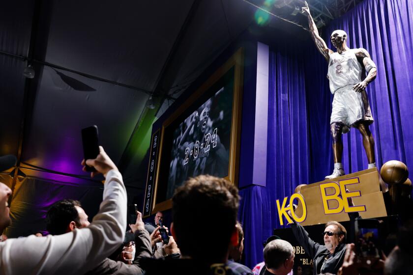 Kobe Bryant statue reveal ceremony at Crypto.com Arena.
