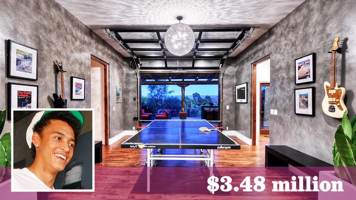 Professional skateboarder Nyjah Huston has put his party-ready home on three acres in San Juan Capistrano on the market for $3.48 million.
