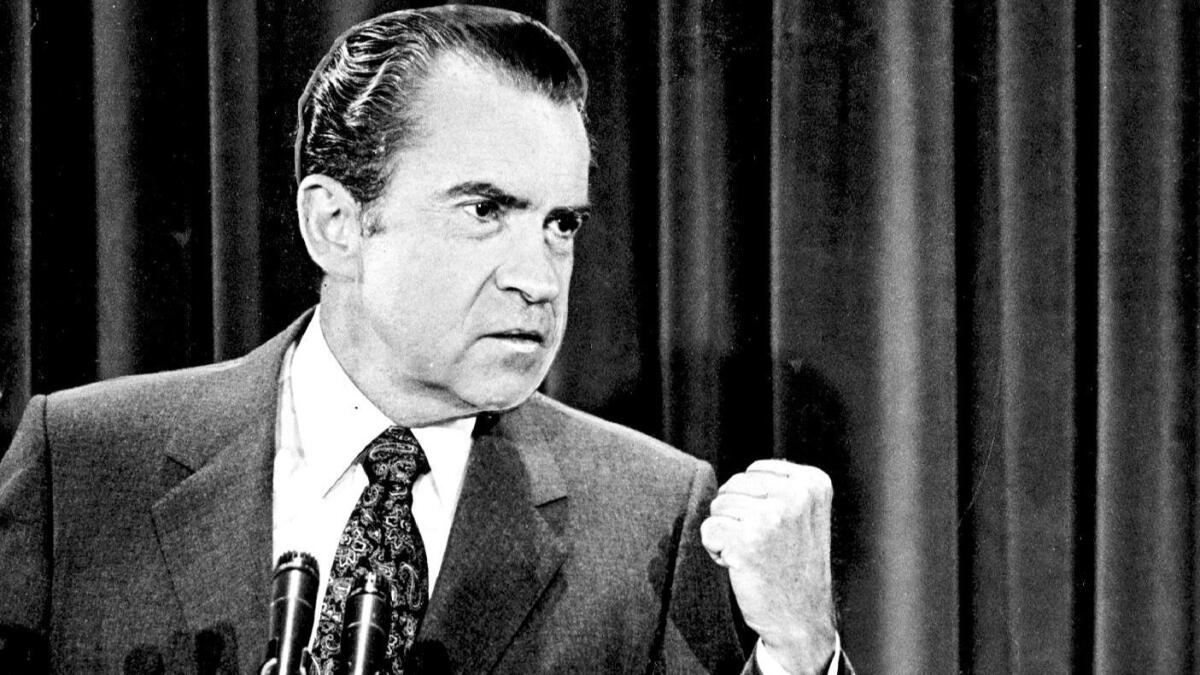 Richard Nixon, seen here at a 1971 news conference.