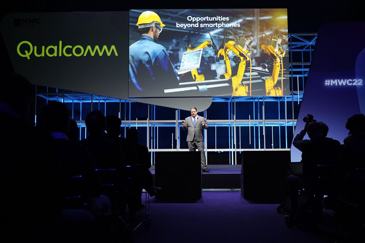 Qualcomm CEO Cristiano Amon at Mobile World Congress this week in Barcelona, Spain