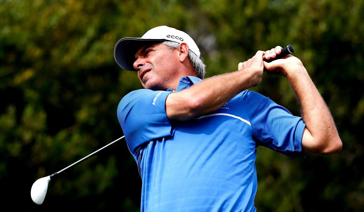 Fred Couples bogeyed the 18th hole to miss the cut by one during round two of the Northern Trust Open.