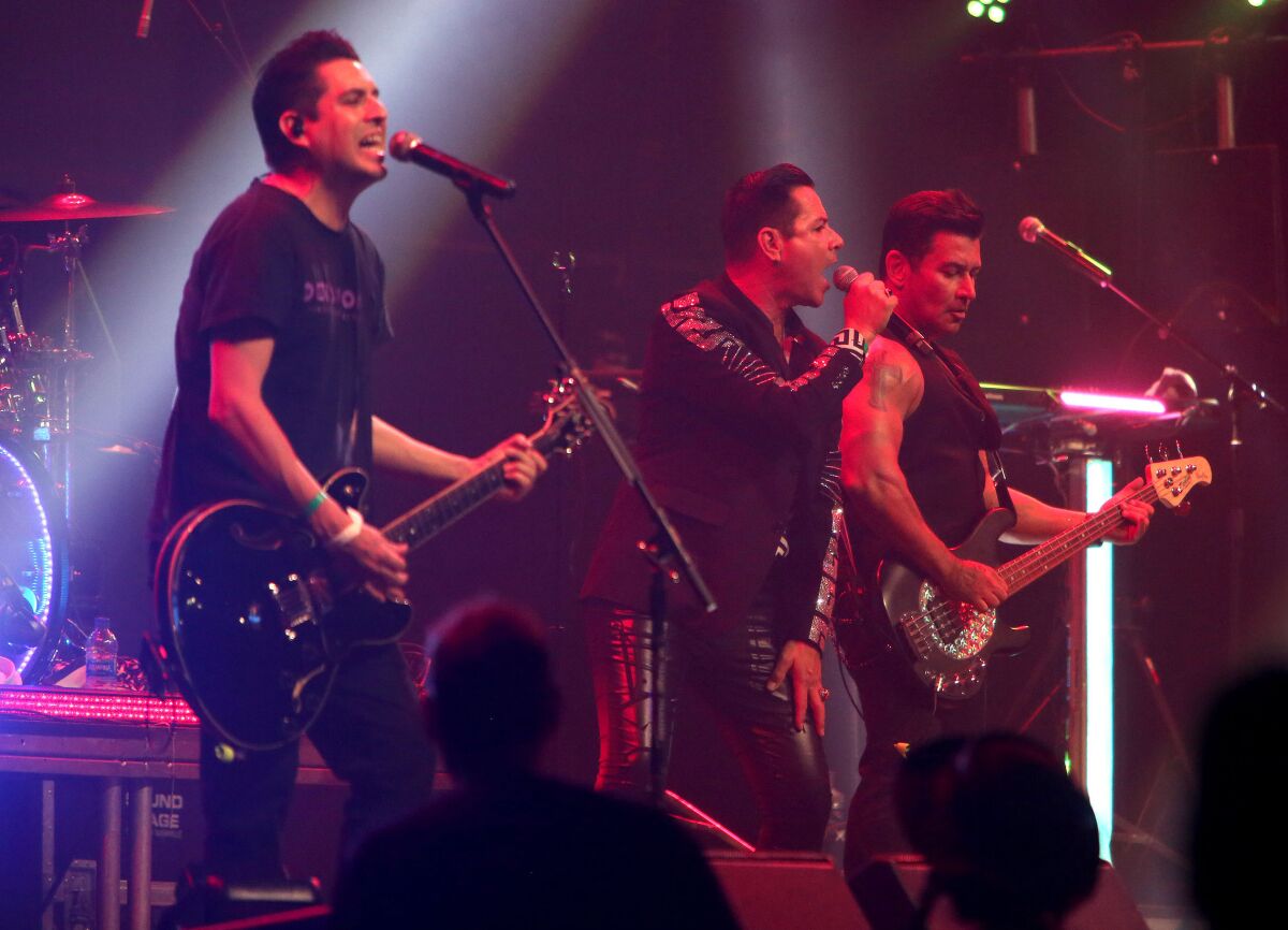 Devotional, the Depeche Mode Experience, from left, Brian Soto, frontman Freddie Morales and bassist Alex Oddo.