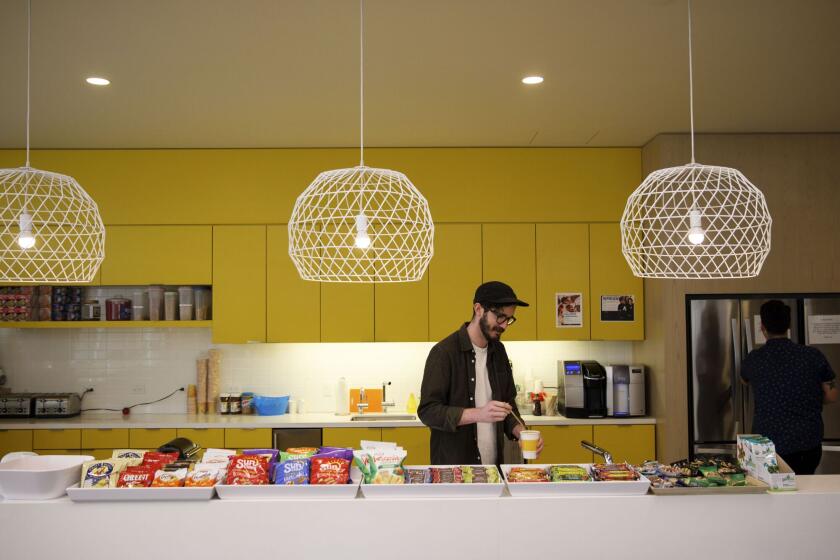 An office kitchen in Los Angeles in 2017. Photographer: Patrick T. Fallon/Bloomberg
