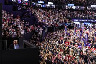 Milwaukee, Wisconsin, Tuesday, July 16, 2024 - Republican Presidential nominee Donald Trump arrives for day two of the Republican National Convention at Fiserv Forum. (Robert Gauthier/Los Angeles Times)