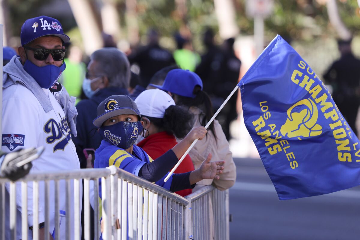 Fans along the parade route.